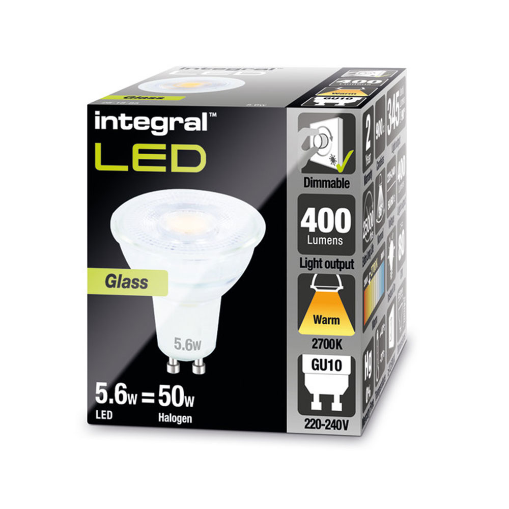 GU10 LED spot 5.6 Watt Dimbaar 2700K warm wit (vervangt 50W)