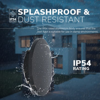 LED wall light Casper black 6 Watt 3000K IP54 splash-proof 3 years warranty