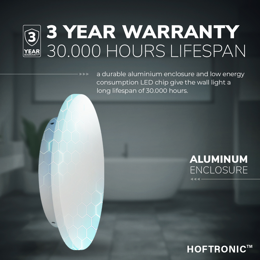 Casper LED Wandlamp Wit - 3000K warm wit - 6 Watt - Rond - Muurlamp voor binnen en buiten voor binnen en buiten