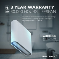 Dallas S dimmbare LED-Wandleuchte - 3000K warmweiß - 6 Watt - Up & Down Licht - IP54 für innen und außen - Doppelseitige Wandleuchte - Grau