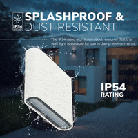 Dimmbare LED Wandleuchte Dallas S Weiß 6 Watt 3000K doppelseitige Beleuchtung IP54 spritzwassergeschützt 3 Jahre Garantie