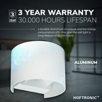 Denver LED Wandlamp - Up & Down - 6 Watt - Dimbaar - IP54 waterdicht voor buiten - 3000K Warm wit - Wit - Voor woonkamers, badkamers, gevels, slaapkamers, hallen en binnenruimtes