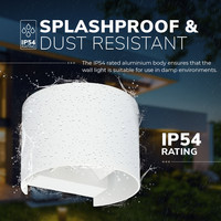 Denver LED Wandlamp - Up & Down - 6 Watt - Dimbaar - IP54 waterdicht voor buiten - 3000K Warm wit - Wit - Voor woonkamers, badkamers, gevels, slaapkamers, hallen en binnenruimtes