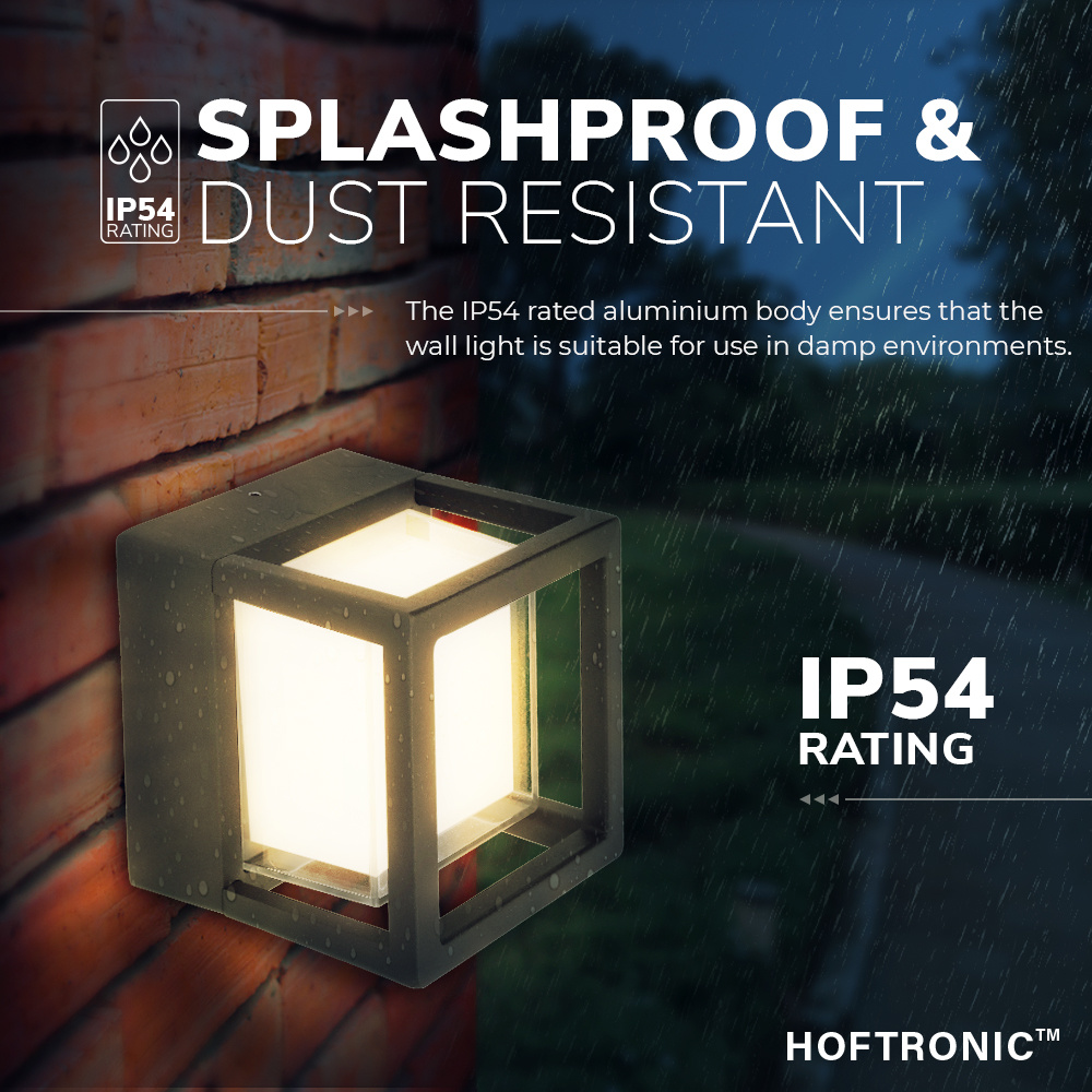 LED Wandlamp Pia zwart 6 Watt 3000K IP54 voor binnen en buiten