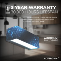 LED wandlamp Rivera L 16 Watt 3000K IP54 zwart