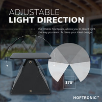 Toledo kantelbare LED wandlamp - 3000K warm wit - 6 Watt - Up & down light - IP54 voor binnen en buiten - Moderne muurlamp - Tweezijdig - Zwart
