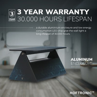 Toledo schwenkbare LED Wandleuchte - 3000 Kelvin warmweiß - 6 Watt - Up- & Down Licht - IP54 für den Innen- und Außenbereich - Moderne Wandleuchte - Doppelseitig - Schwarz