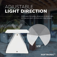 Toledo kantelbare LED wandlamp - 3000K warm wit - 6 Watt - Up & down light - IP54 voor binnen en buiten - Moderne muurlamp - Tweezijdig - Wit