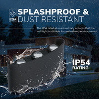 Dimmable LED Wall light Tulsa black 6 Watt 3000K Up & Down light IP54
