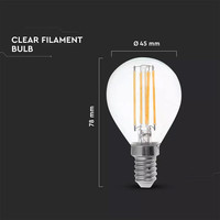 LED Glühbirne E14 Fassung 6 Watt 800lm P45 extra Warmweiß 2700K