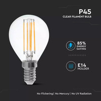 LED Glühbirne E14 Fassung 6 Watt 800lm P45 extra Warmweiß 2700K