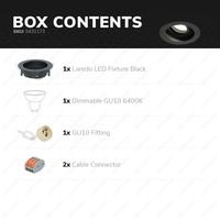 Dimmable recessed LED spotlight Laredo 5 Watt 6400K black tiltable IP20