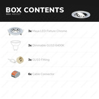 Set of 3 dimmable LED downlights Maya 5 Watt 6400K spot tiltable