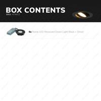 Set van 6 stuks LED inbouwspots Rome zwart IP44 6 Watt 2700K dimbaar kantelbaar 5 jaar garantie