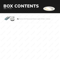 Satz mit 6 Stück LED Einbaustrahler Rome Weiß IP44 6 Watt Ultra Flach 2700K Dimmbar Schwenkbar 5 Jahre Garantie
