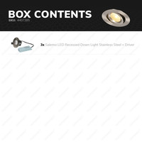 Set van 3 LED Inbouwspots Salerno Roestvrij staal 8 Watt 2700K IP44 kantelbaar