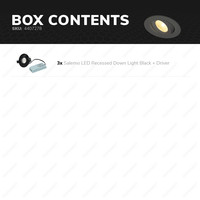 Set van 3 LED Inbouwspots Salerno zwart 8 Watt 2700K IP44 kantelbaar