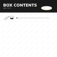 Set van 6 stuks Dimbare LED inbouwspot wit Venezia 6 Watt 2700K IP65