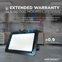 LED Floodlight 200 Watt 6400K Osram IP65 replaces 1800 Watt 5 year warranty V2