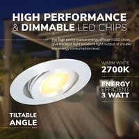 Complete veranda set 4x3W dimbare LED inbouwspots Sienna 2700K IP44 12 Volt