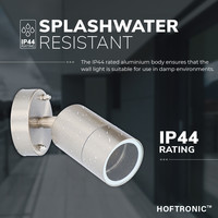 Lago kantelbare wandlamp - Dimbaar - IP44 - Exclusief GU10 - Spotlight voor binnen en buiten - Geschikt als wandspot en plafondspot - RVS
