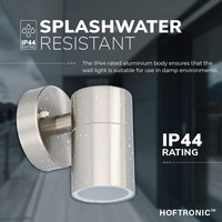 Wandlamp Mason - IP44 Spatwaterdicht - Muurlamp voor binnen en buiten - Incl. GU10 fitting - Dimbaar - Industriële wandlamp - Roestvrij Staal