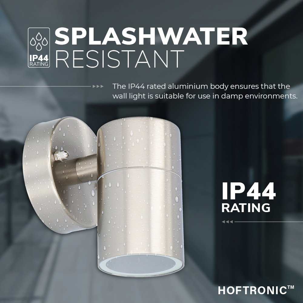 Wandlamp Mason - IP44 Spatwaterdicht - Muurlamp voor binnen en buiten - Incl. GU10 fitting - Dimbaar - Industriële wandlamp - Roestvrij Staal voor bi