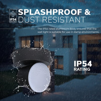 Memphis neigbare LED-Wandleuchte - 3000K warmweiß - 6 Watt - IP54 für drinnen & draußen - Moderne Wandleuchte - Schwarz