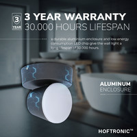 Memphis kantelbare LED wandlamp - 3000K warm wit - 6 Watt - IP54 voor binnen en buiten - Moderne muurlamp - Zwart