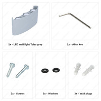 Dimmable LED Wall light Tulsa Grey 6 Watt 3000K Up & Down light IP54
