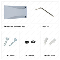 Lowa LED wandlamp - 3000K warm wit - 6 Watt - Up & down light - IP54 voor binnen en buiten - Moderne muurlamp - Tweezijdig - Grijs
