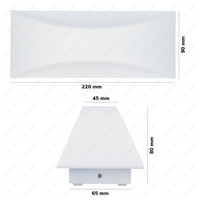 Lowa LED wall light - 3000 Kelvin warm white - 6 Watt - Up & down light - IP54 for indoor and outdoor use - Modern light - Double-sided - White