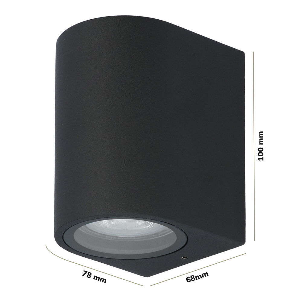 Alvin Smart WiFi+BLE LED wandlamp - Alle kleuren - incl. GU10 spot - IP65 voor binnen en buiten - Zwart voor binnen en buiten