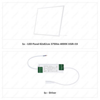 LED Panel - 62x62 cm - 25 watts - 3750lm (150lm/W) - 4000K - Flicker-free - UGR<19 - 5 year warranty