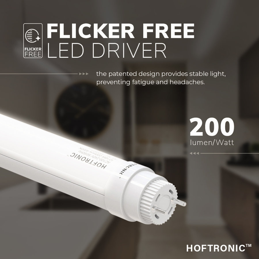 HOFTRONIC™ LED T8 (G13) Röhre 120 cm - 12-18 Watt - 3600 Lumen - 4000K  Ersatzt 150W (150W/840) Flimmerfrei - 200lm/W