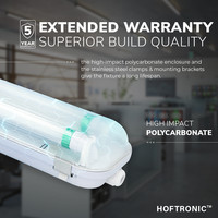 25x LED T8 Wannenleuchte IP65 120 cm 6000K 18W 5760lm 160lm/W Inkl. flimmerfreie LED Röhren verlinkbar