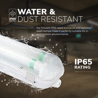 10x LED T8 fixture IP65 120 cm 4000K 18W 5760lm 160lm/W incl. flicker free LED tubes linkable