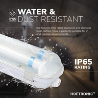 25x LED T8 fixture IP65 120 cm 3000K 18W 5040lm 140lm/W incl. flicker free LED tubes linkable