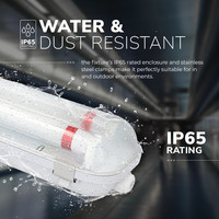 LED T8 fixture IP65 120 cm 6000K 18W 6300lm 175lm/W incl. flicker free LED tubes linkable