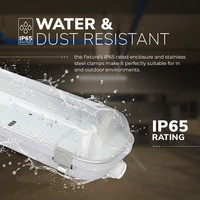 LED Wannenleuchte IP65 60 cm Edelstahlklammern Linkable Doppelversion