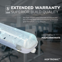 LED Wannenleuchte IP65 60 cm Edelstahlklammern Linkable Doppelversion