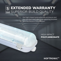 LED T8 TL armatuur IP65 120 cm 4000K incl. flikkervrije 2x18W 4680lm 130lm/W