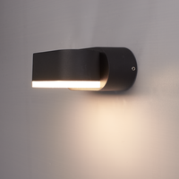 Set van 2 dimbare LED Wandlamp Dayton zwart 6 Watt - 3000K - Up & Down light - kantelbaar - IP54 - Incl. dimmer met afstandsbediening