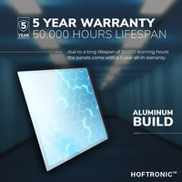 6x LED Paneel - 60x60 cm - 36 Watt - 4500lm (125lm/W) - 6000K - Flikkervrij - 5 jaar garantie