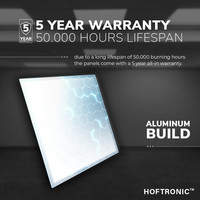 6x LED-Panel - 60x60 cm - 36 Watt - 4500lm (125lm/W) - 4000K - Flimmerfrei - 5 Jahre Garantie