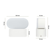 Satz von 2 dimmbare LED-Wandleuchte Dayton Weiß 6 Watt - 3000K - doppelseitige Beleuchtung - schwenkbar - IP54 - Inkl. Dimmer mit Fernbedienung