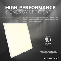 LED Paneel - 60x60 cm - 36 Watt - 4500lm (125lm/W) - 3000K - Flikkervrij - 5 jaar garantie