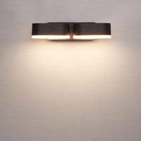 Set van 2 dimbare LED Wandlamp Dayton dubbel zwart 12 Watt - 3000K - Up & Down light - kantelbaar - IP54 - Incl. dimmer met afstandsbediening