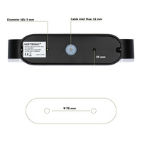 Set van 2 dimbare LED Wandlamp Dayton dubbel zwart 12 Watt - 3000K - Up & Down light - kantelbaar - IP54 - Incl. dimmer met afstandsbediening