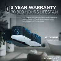 Set van 2 dimbare LED Wandlamp Dayton dubbel zwart 12 Watt - 3000K - Up & Down light - kantelbaar - IP54 - Incl. dimmer met afstandsbediening